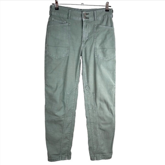 Pilcro Anthropologie Wanderer Pant 26 Green Mid Rise Double Front Utility - Picture 4 of 16